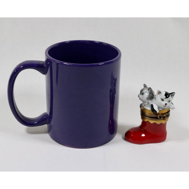 Late 20th Century Limoges Kittens in a Christmas Stocking Box For Sale - Image 9 of 9