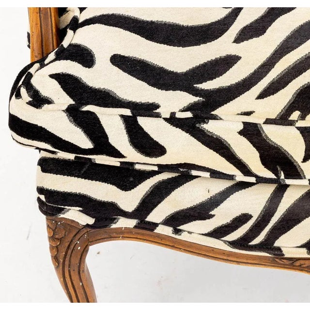 Mid 20th Century French Country Style Zebra Upholstered Chairs, 2 For Sale - Image 5 of 7