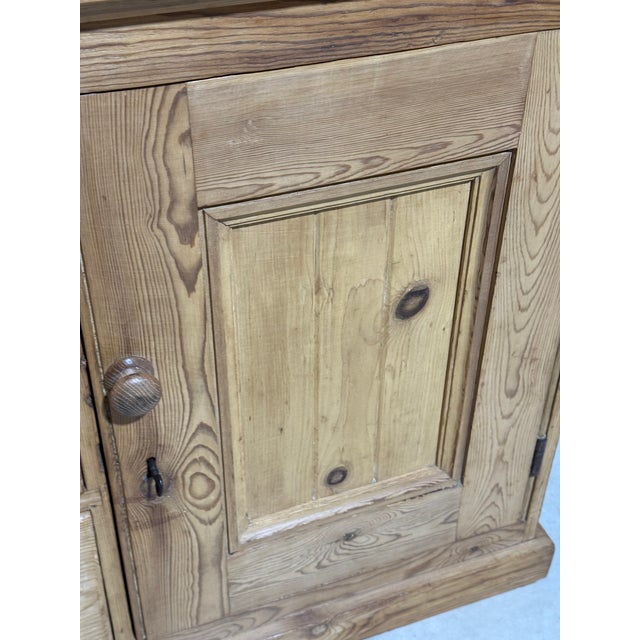 Antique Pine Sideboard With Drawers and Cupboard From England For Sale - Image 12 of 18