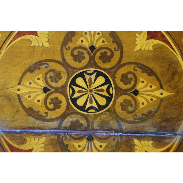 Antique Victorian Mahogany Tilt Top Table Marquetry Inlay Green Man Tripod Stand For Sale - Image 16 of 17