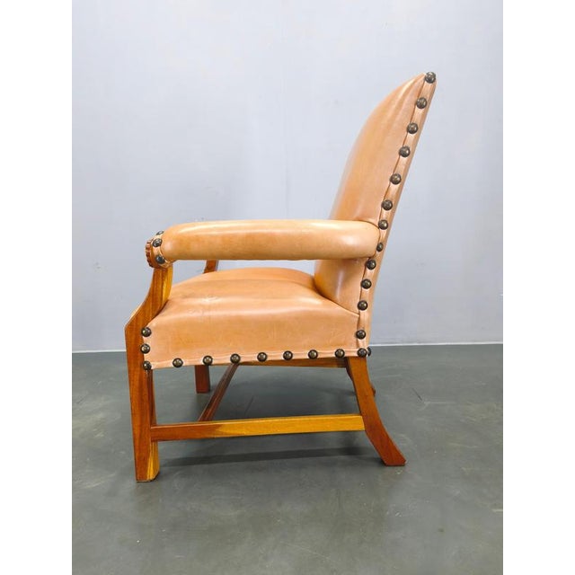 Antique Danish Leather Armchair, 1890s For Sale - Image 11 of 15