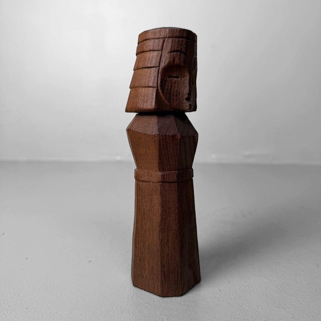 Brown ​Small Vintage Japanese Wooden Nipopo Doll, 1980s For Sale - Image 8 of 10