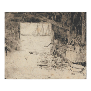 1910s Allen Lewis Wharf Etching