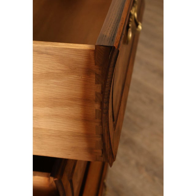 Baker Furniture Company Baker Furniture Company Burl Wood Long Bombe Dresser For Sale - Image 4 of 18