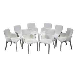 Gio Dining Chairs in Ecru Leather by Walter Knoll, Germany, 2000s, Set of 8 For Sale