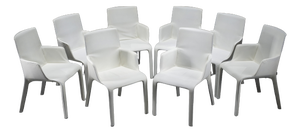Gio Dining Chairs in Ecru Leather by Walter Knoll, Germany, 2000s, Set of 8