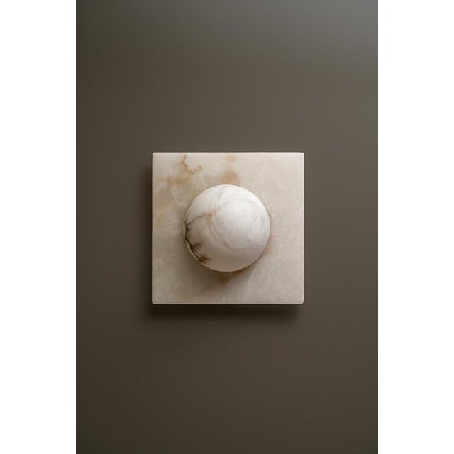 Bx2 wall lamp by united alabaster dimensions: d 42 x w 42 x h 12 cm (customizable height) materials: alabaster, copper...