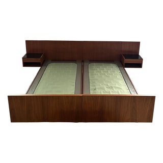 Teak Queensize Bed by Hans J Wegner from Getama, 1960s, Set of 2 For Sale