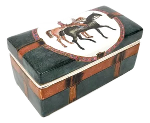 Box Equestrian Horse Gucci Style Ceramic