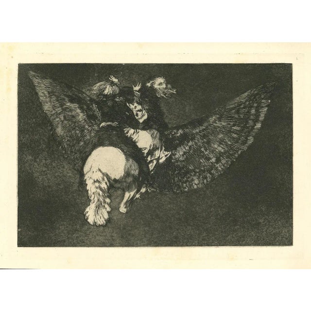 Disparate volante - from Los Proverbios is an original black and white etching realized by Francisco Goya (1746-1828). The...