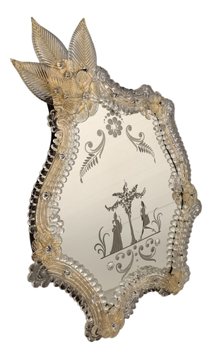 Transparent Photo Frame in Gold Murano Glass