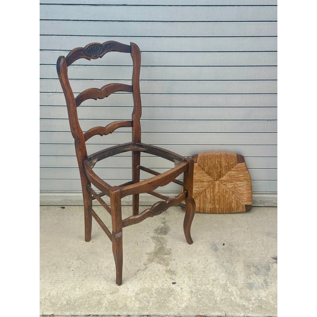 Pair of French Provincial Louis XV Style Oak Side Chairs, Circa 1920. For Sale - Image 10 of 11