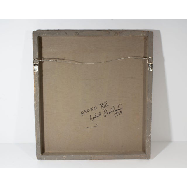 1999 Signed “Asoko Xiii” Mixed Media Wall Assemblage by Artist Juliet Holland For Sale In Indianapolis - Image 6 of 7