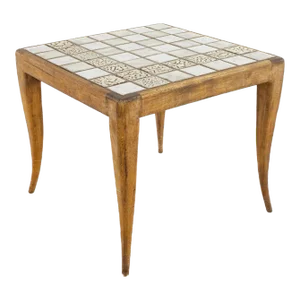 Robsjohn Gibbings Style Mid Century Tile Top Side Table