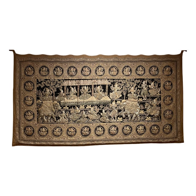 Large Embroidery Kingdom of Siam For Sale