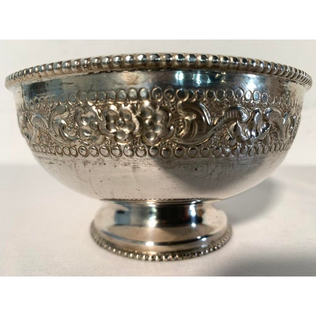 Vintage Sterling Silver Anglo-Indian Repoussé Bowl - 5" Diameter - British Raj For Sale - Image 4 of 8