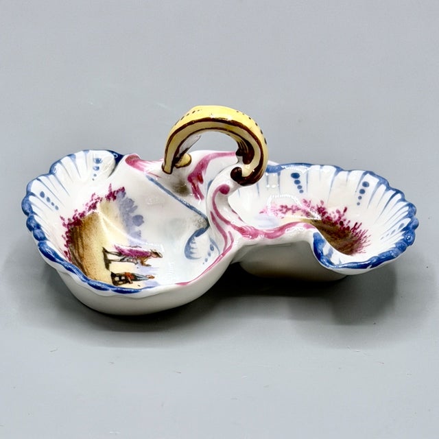 Antique French Porcelain Double Salt Cellar Dish by Charles Field Haviland for Gérard, Dufraisseix & Morel, 1890s For Sale - Image 16 of 17
