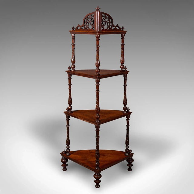 Antique Corner Whatnot, English, Walnut, Country House Display Stand, Victorian For Sale - Image 4 of 9