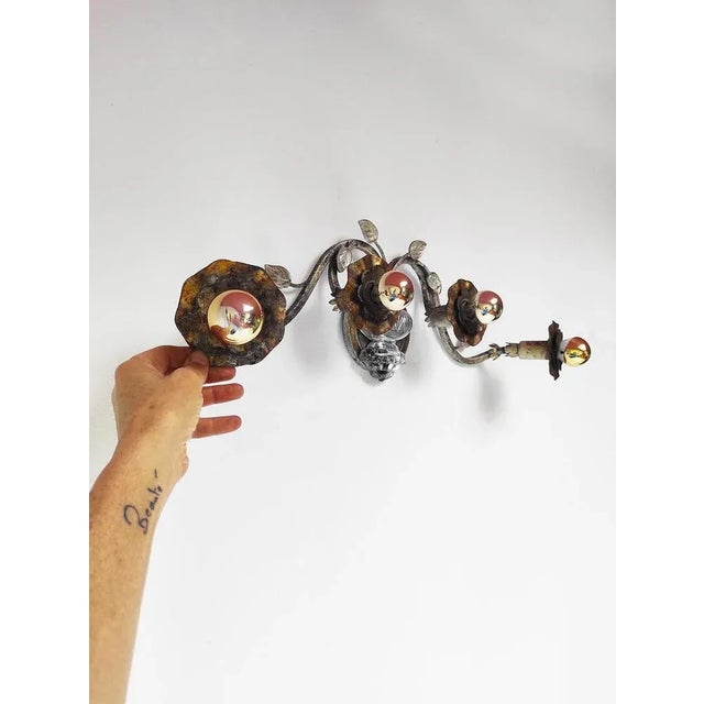 Large Italian Wall Light in the style of Banci or Maison Bagués, 1980s For Sale - Image 6 of 10