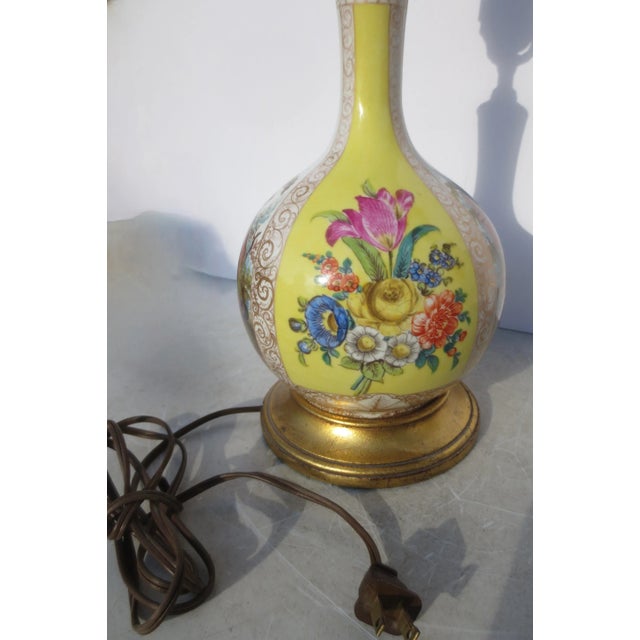 Ceramic Dresden Porcelain Vase Lamp Early 20th For Sale - Image 7 of 8