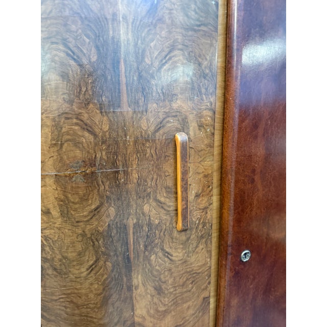 Wood Mid 20th Century Art Deco Hanging Armoire With Drawers For Sale - Image 7 of 12
