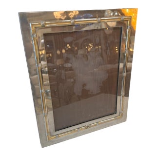 Vintage Gucci Silver & Gold Tone Picture Frame 7 X 9 For Sale