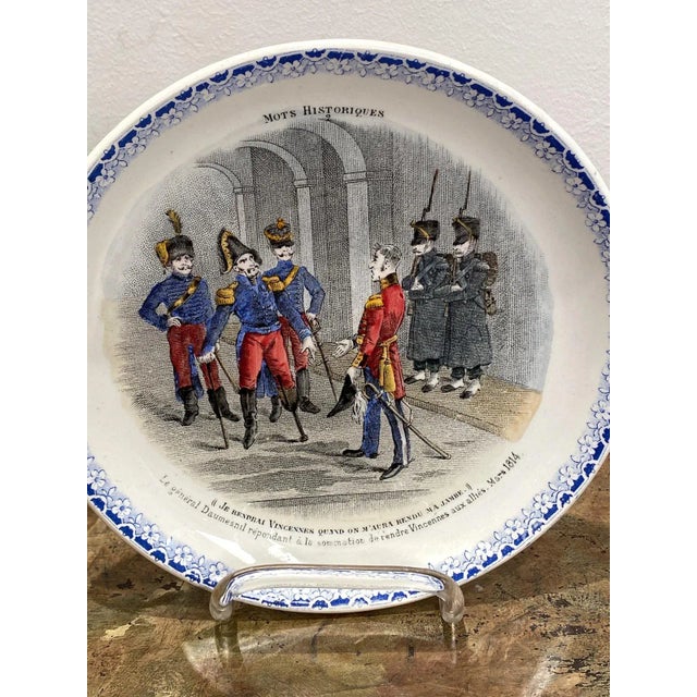 A pair of 19th Centuy French HBCM Montereau plates with Military scenes.