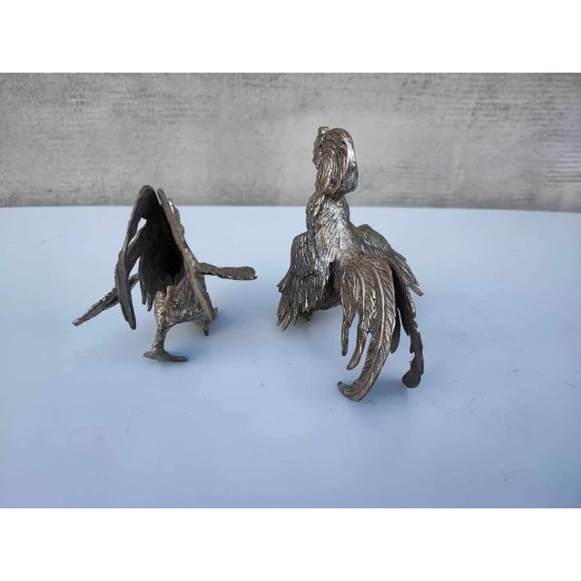 Metal Japanese Hen and Rooster Figurines, 1950s, Set of 2 For Sale - Image 7 of 10