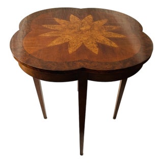 Vintage Maitland Smith Attributed Inlaid Mahogany Side Table For Sale