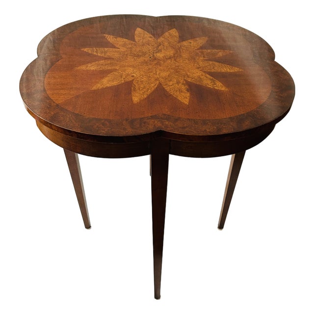 Vintage Maitland Smith Attributed Inlaid Mahogany Side Table For Sale