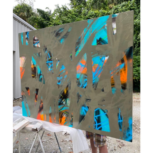 Early 21st Century Mirtha Moreno Large Painting Titled “Cold Crush” 2021 For Sale - Image 5 of 6