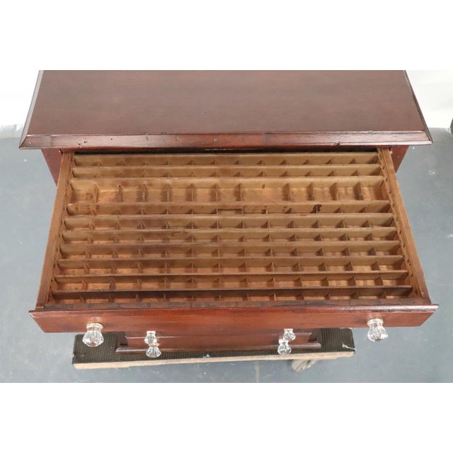 Antique Walnut Ten Drawer Optometrist's Cabinet For Sale - Image 4 of 14