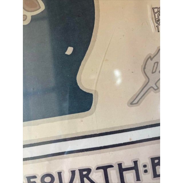 1970s 1977 Reproduction. David Lance Goines PosterChez Panisse Fourth Birthday Framed For Sale - Image 5 of 8