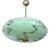 Large Art Deco Pendant Light in Green Marble Glass, 1930s For Sale