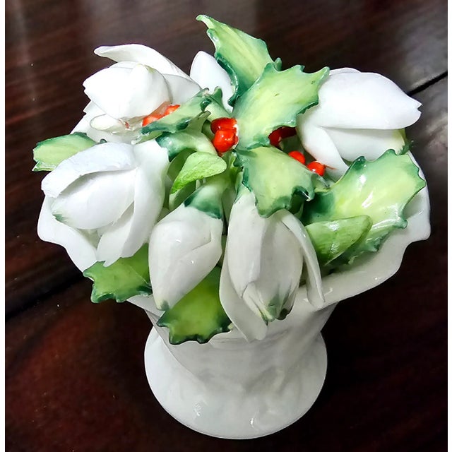 Ceramic Royal Doulton English Fine Bone China Flower Bouquet in Flower Pot For Sale - Image 7 of 10