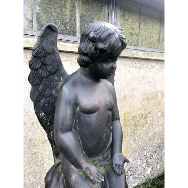 Large 19th Century Bronze Angel For Sale - Image 4 of 8