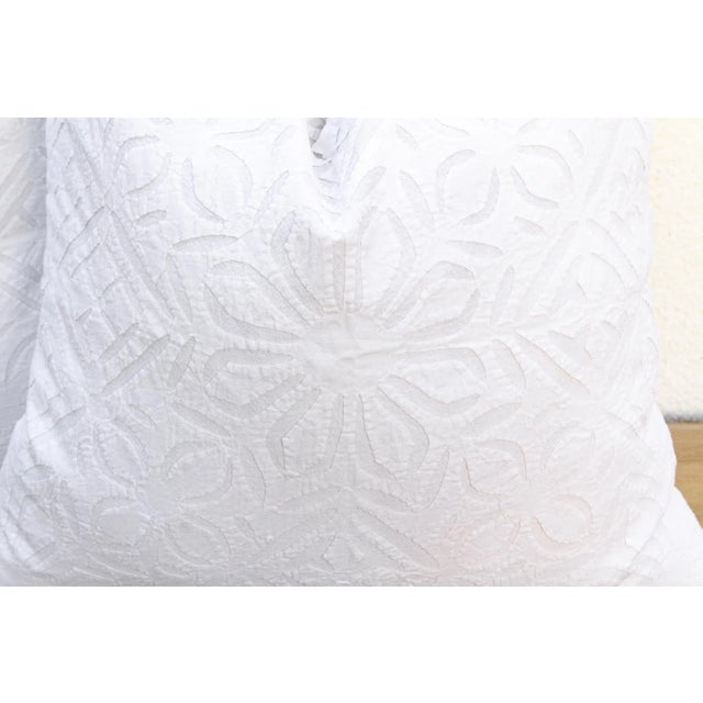 Arts & Crafts Mandala Blanca, Pair of Appliqué Pillow Covers For Sale - Image 3 of 9