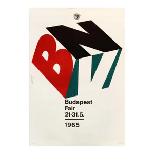 1965 Original Hungarian Travel Poster, Budapest Fair (Cube)