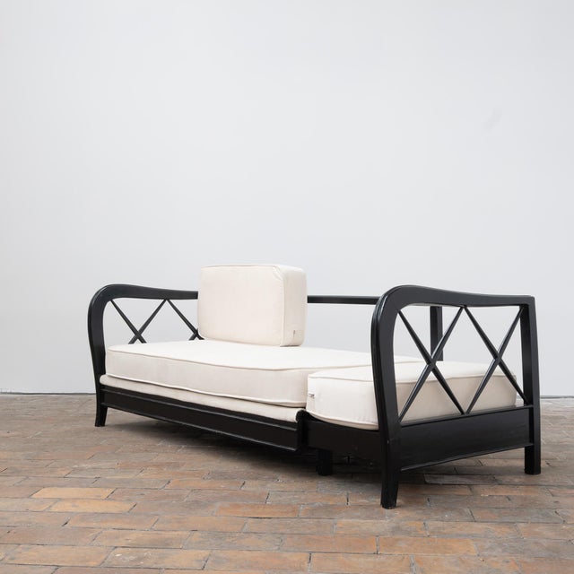 Modular Sofa in Velvet and Wood by Paolo Buffa, 1950s For Sale - Image 3 of 10