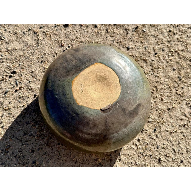 Flat-Shaped Studio Ceramic Art Vase Glazed in Crystal- and Run-Glaze Technique, West Germany, 1960s For Sale - Image 14 of 18