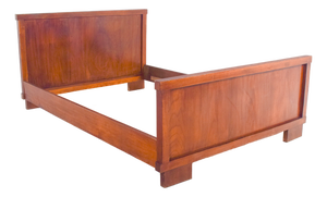 Mid-Century Modern Portuguese Wooden Bed Frame, 1950