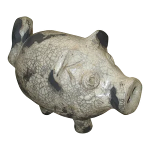 Vintage 1990s Mike Hanning Pottery Berkshire Pig Figurine