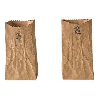 Michel Harvey Trompe l'Oeil Paper Bag Porcelain Vases, 1970s - a Pair For Sale