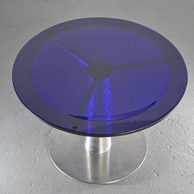 Glass and Steel Dining Table by Perrin & Perrin, 1990 For Sale - Image 11 of 11