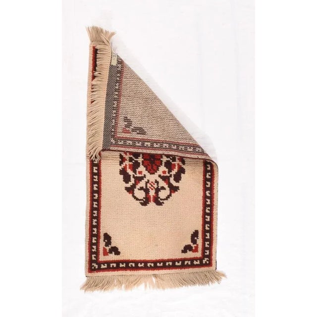 Fine Semi Antique Tribal Turkish Rug, Hand Knotted, Circa 1930, Beige, Red