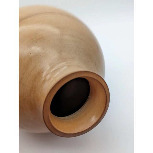 Vintage Hand-Thrown Raku Pottery Vase, Artist Signed For Sale In Seattle - Image 6 of 9