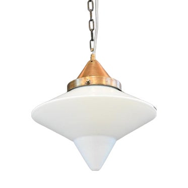 Opaline Glass Pendant Light from Dr Ing Schneider & Co. For Sale