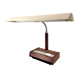 Mid Century Modern Wood, Metal & Plastic Gooseneck Desk Lamp by Panasonic, Japan