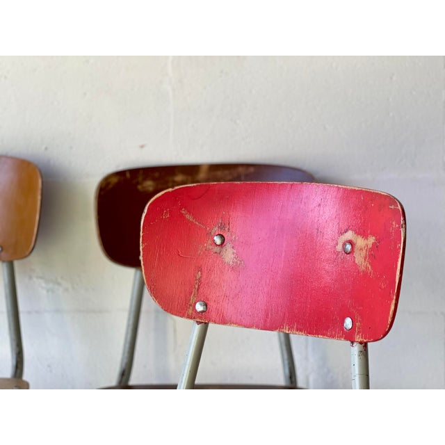 Vintage School Chairs, Set of 4 For Sale - Image 15 of 18