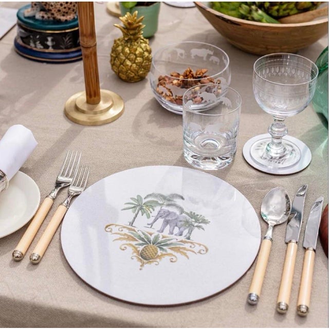 Vintage "Safari Serenade" Circular Placemats - Set of 4 For Sale - Image 10 of 11